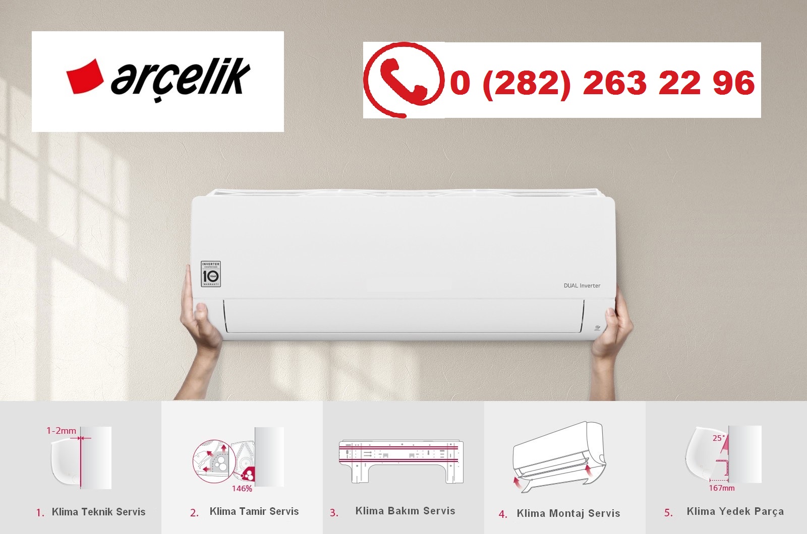 Tekirdağ Arçelik Klima Servisi 0282 263 22 96